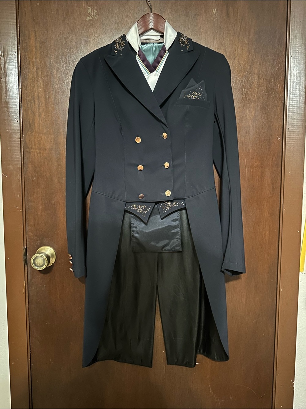 Womens Pikeur dressage tail coat navy with rose gold